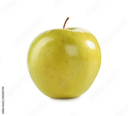 Fresh juicy yellow apple isolated on white