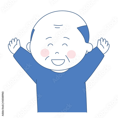 年配の男性　元気　イラスト