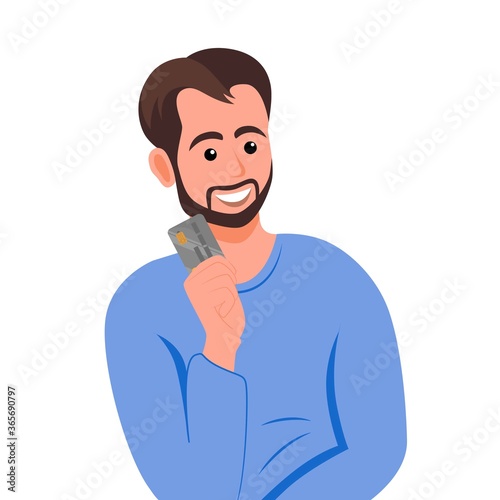 Men with credit card in his hand