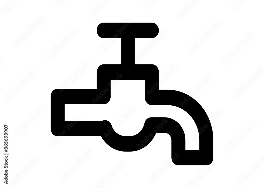 Faucet vector icon. Black illustration isolated on white background for graphic and web design. Faucet vector icon. Black illustration isolated on white background for graphic and web design.