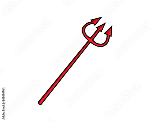 trident icon in cartoon style vector isolated.
