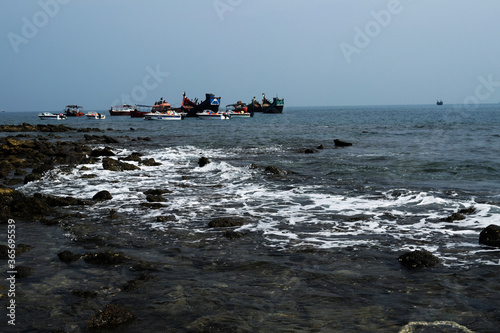 fishing boats on the beach photo