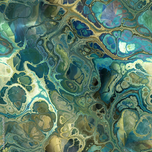  marbleized paint effect teal tan square seamless tile