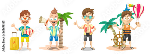 Set of men with summer clothes