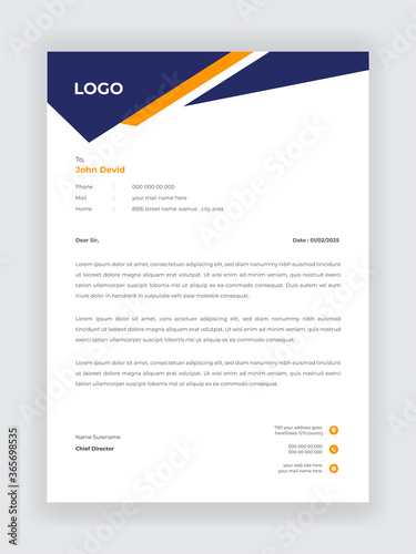 Business Style Corporate Business Letterhead Design Vector Template