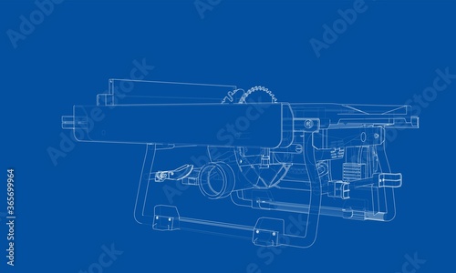 Outline table saw for woodwork photo