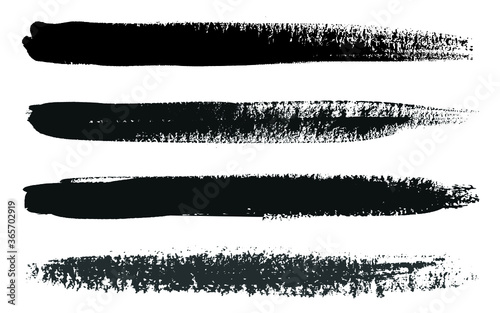 Set of black brush strokes