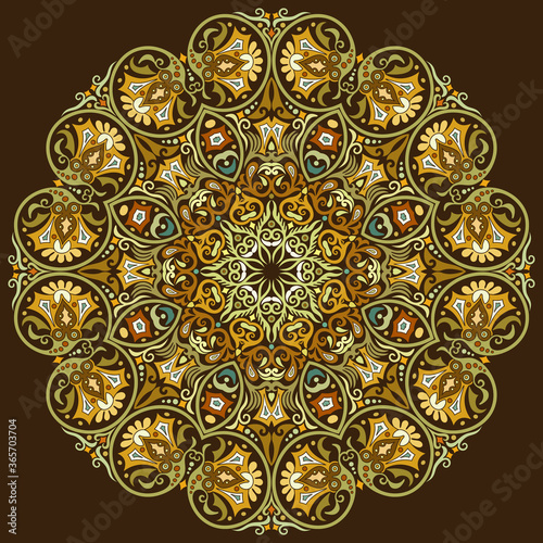 Vector ethnic abstract flower illustration