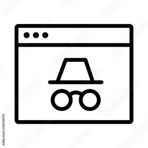 webpage template with spy hat and glasses line style