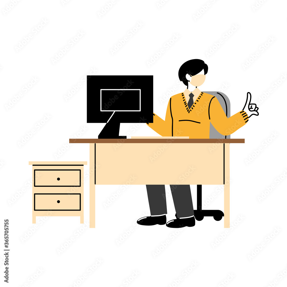 male secretary wearing face mask at her workplace male secretary wearing face mask at her workplace