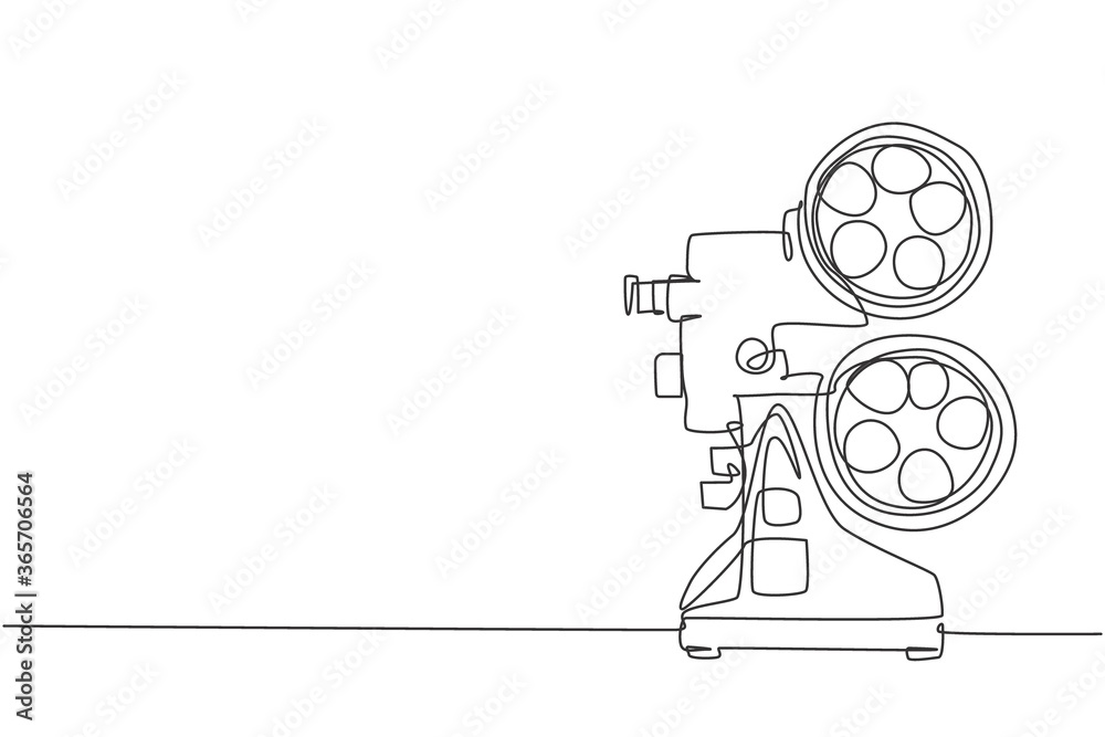 Single continuous line drawing of retro old classic video player. Vintage  analog movie projector item concept one line draw design vector graphic  illustration Stock Vector | Adobe Stock