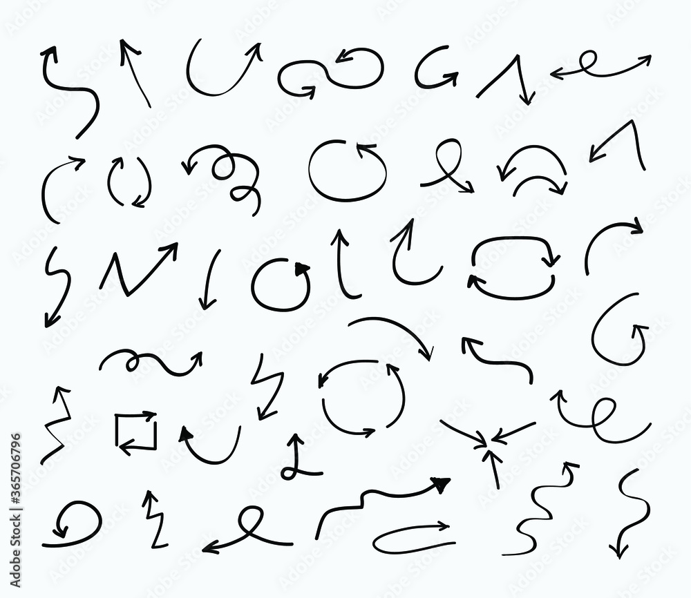 Hand drawn doodle arrows Hand drawn doodle arrows