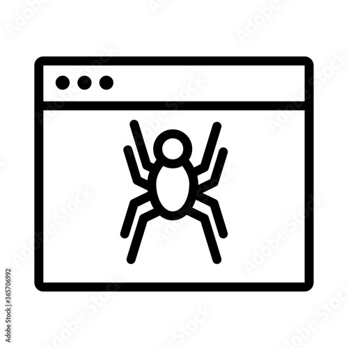 webpage template with spider line style icon