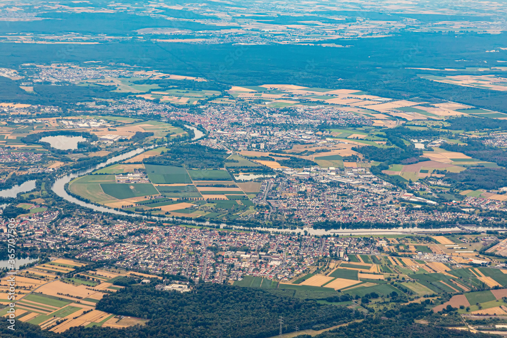aerial view of village of Wolfgang in Hanau, Germany