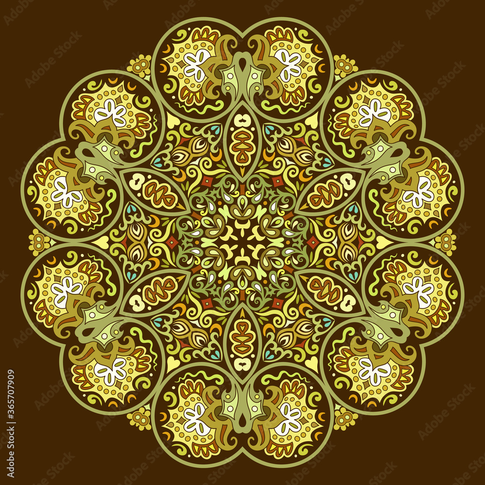 Vector ethnic abstract flower illustration Vector ethnic abstract flower illustration