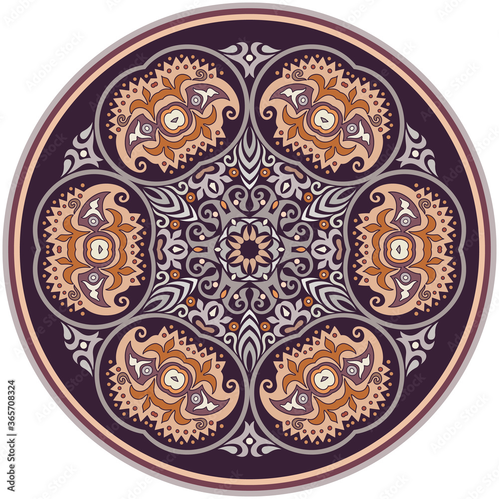 Vector ethnic abstract flower illustration