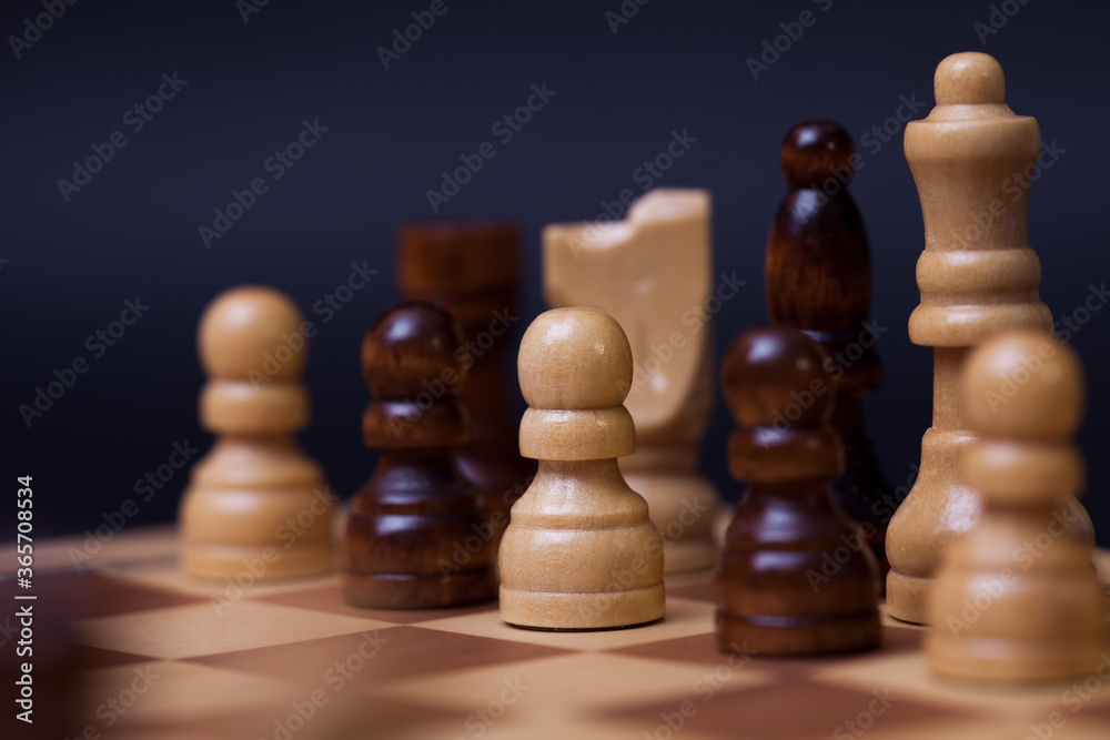 Chess, different chess pieces at random. The concept of a multinational working group, Chess, different chess pieces at random. The concept of a multinational working group,