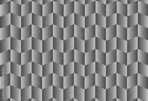 Seamless geometric Background. Trendy 3d style zigzag gray gradient squares background. Abstract seamless black white gradient square pattern design. 3d rendering 3d illustration. 