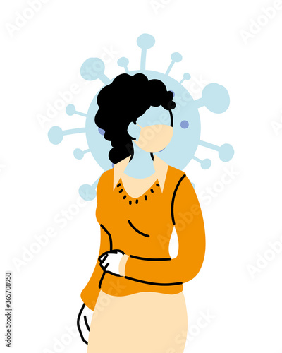 secretary worker using face mask during pandemic