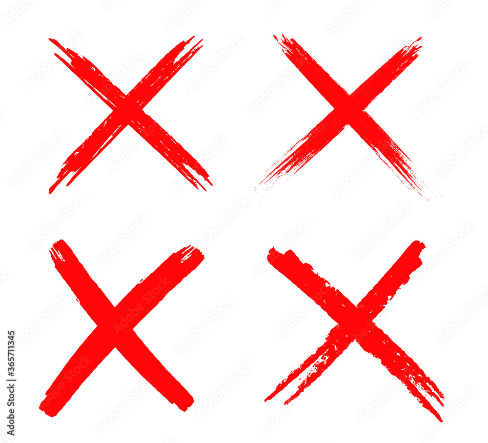 Set of red x marks.Grunge letter x. Stock Vector Adobe Stock