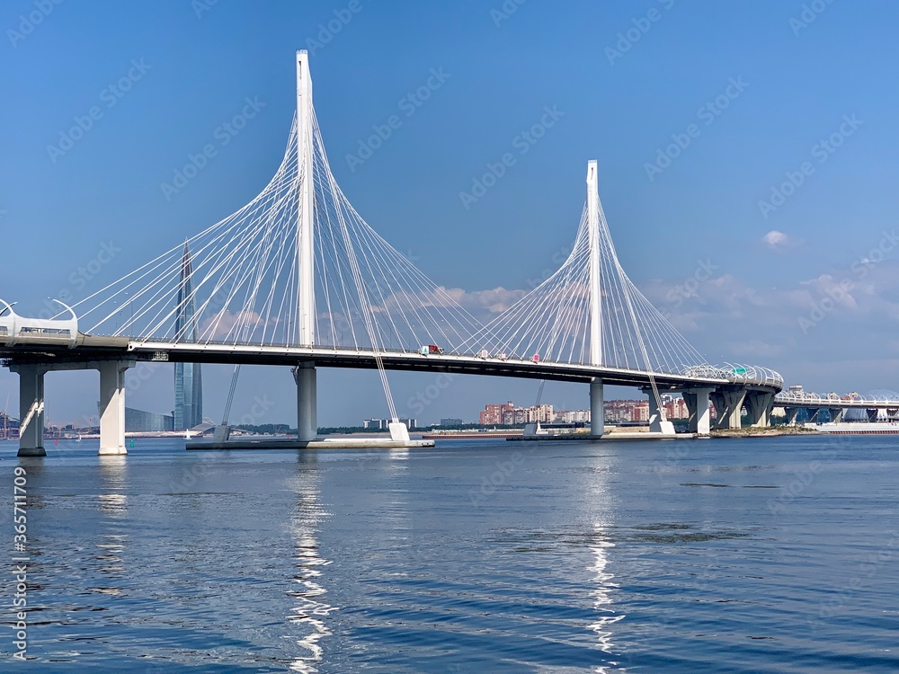 Fototapeta premium suspension bridge in hong kong
