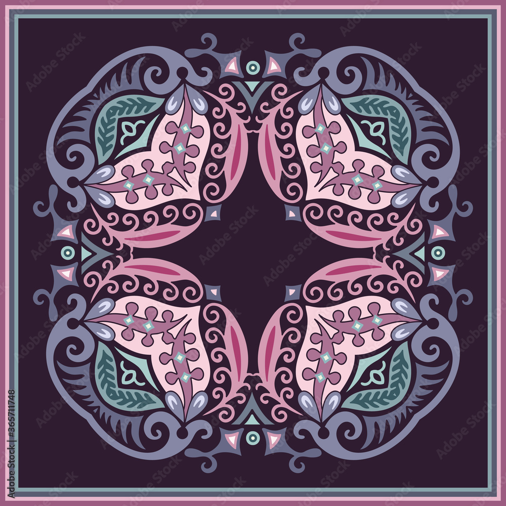 Vector ethnic abstract flower illustration Vector ethnic abstract flower illustration