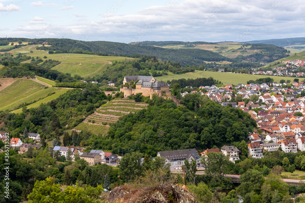 Scenic view from Rheingrafenstein at city Bad Muenster am Stein-Ebernburg