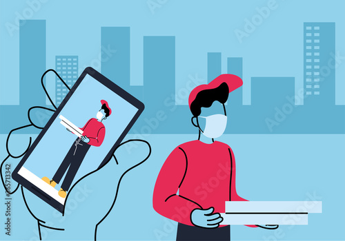 courier delivery service with smart phone, tracking of packages