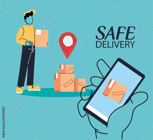courier delivery service with smart phone, tracking of packages
