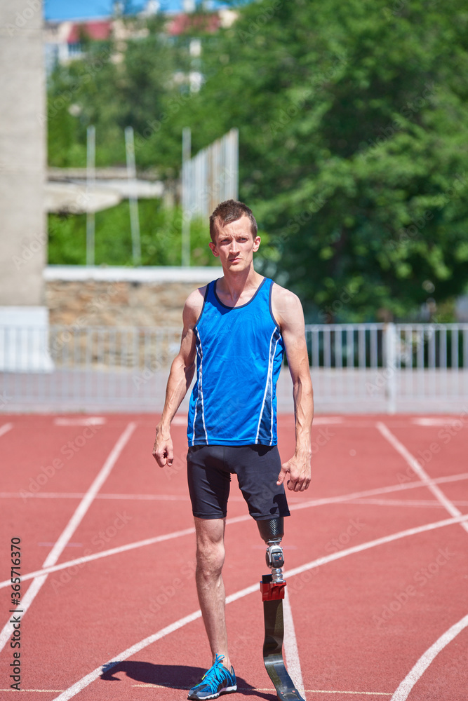 Portrait of adaptive sportsman outdoor