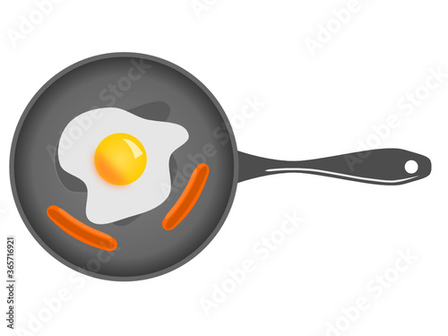 fried egg in a frying pan photo