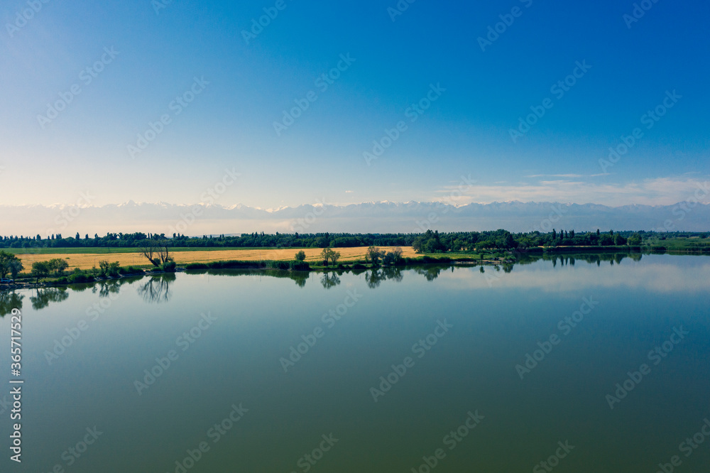 Scenic view of lake, Almaty, Kazakhstan