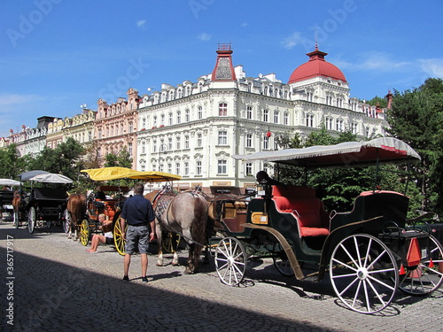 Horse drawn carriage in Karlovy Vary