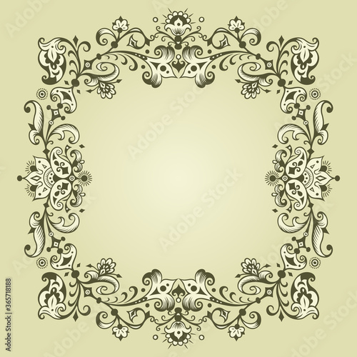 Vector ornamental nature vintage frame