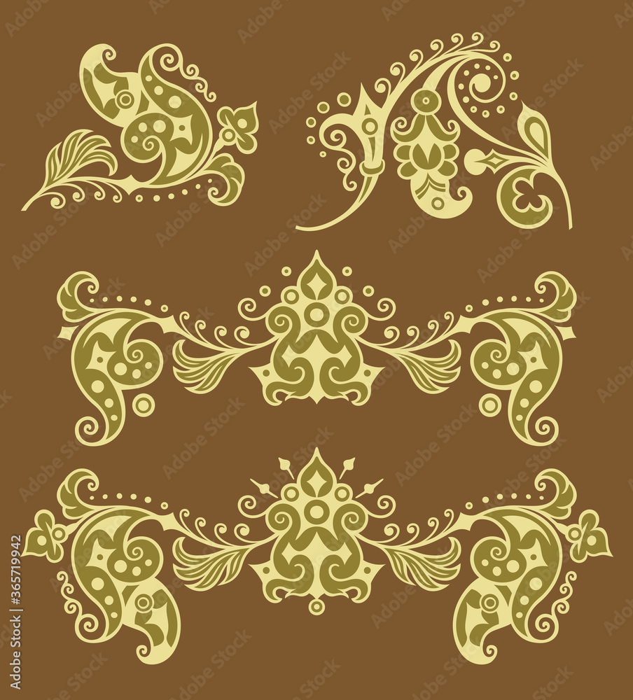 Fototapeta premium Vector ornamental vintage design elements