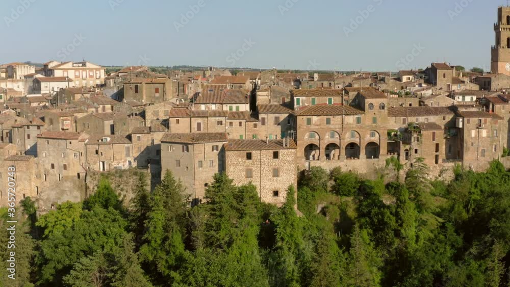 Arial view of Pitigliano in Tuscany Italy Arial view of Pitigliano in Tuscany Italy