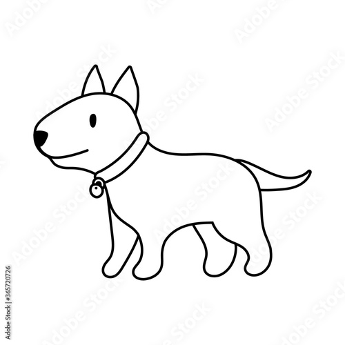 cute dog pet line style icon