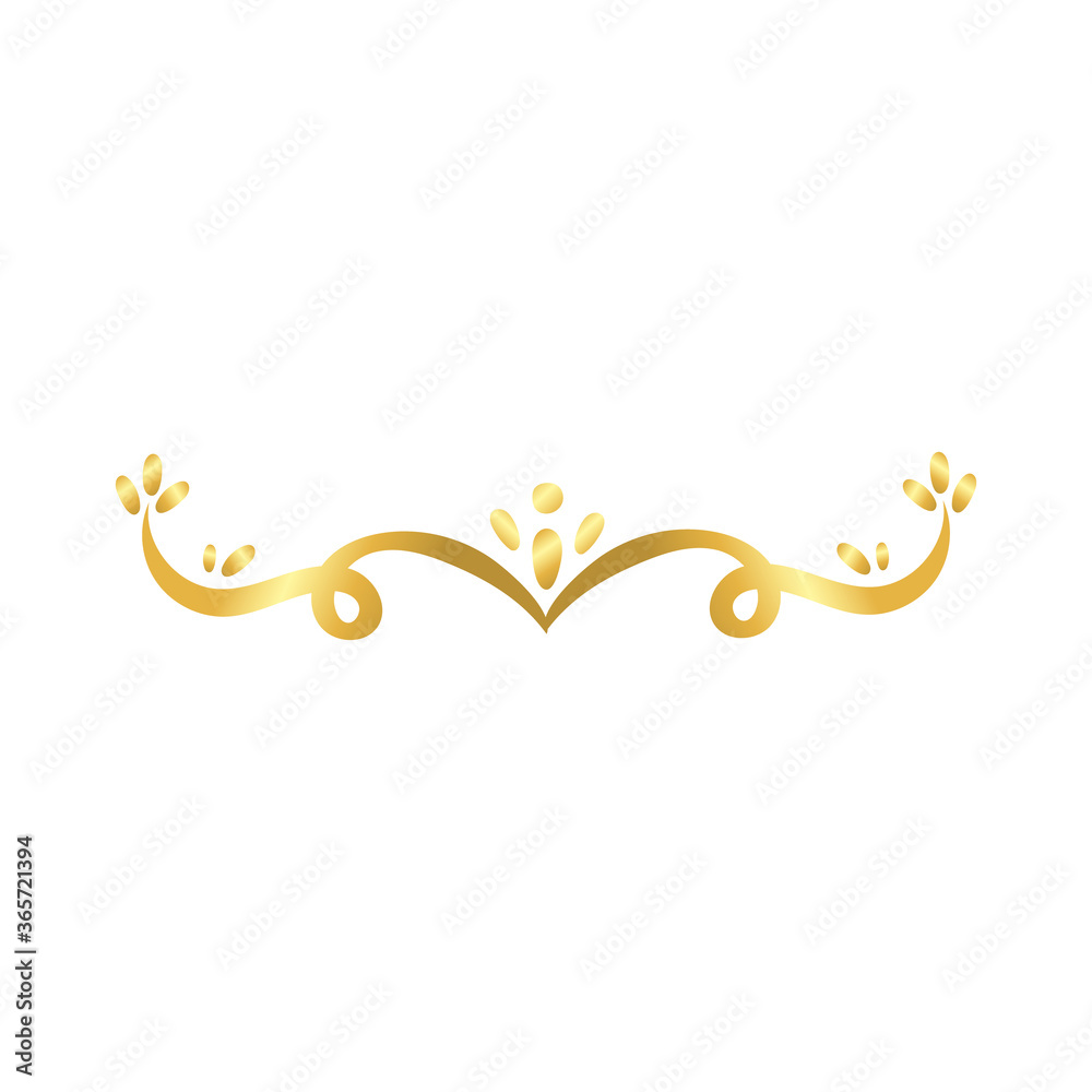 elegant border frame with leafs decoration golden gradient style icon elegant border frame with leafs decoration golden gradient style icon