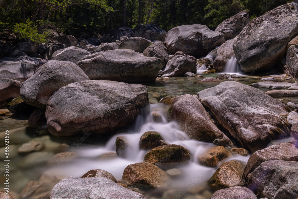 The Restonica Valley, popular tourist destination in the heart of Corsica, France