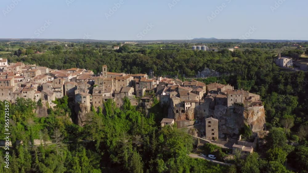 Arial view of Pitigliano in Tuscany Italy Arial view of Pitigliano in Tuscany Italy