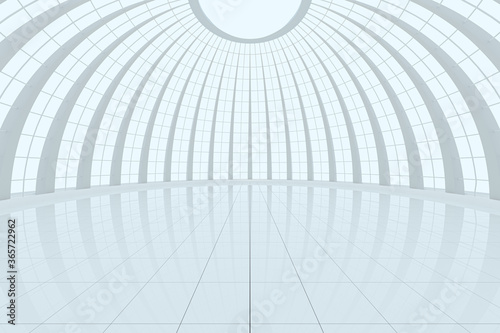 Fototapeta Naklejka Na Ścianę i Meble -  Round hall architecture background, 3d rendering.