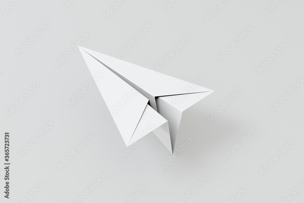 White paper plane with white background, 3d rendering. White paper plane with white background, 3d rendering.
