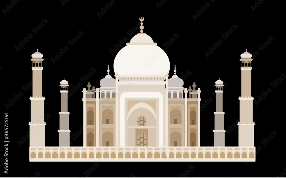 india famous temple with towers. flat style vector