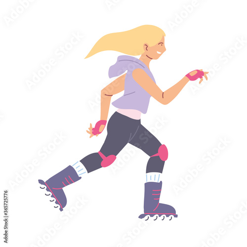 Isolated woman skating vector design