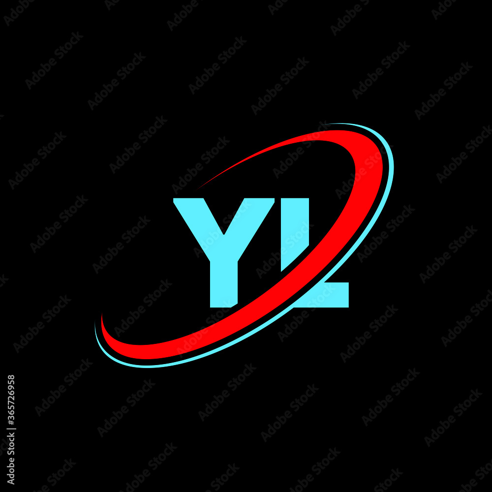 YL Y L letter logo design. Initial letter YL linked circle uppercase ...