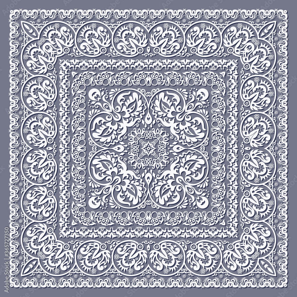 Abstract ethnic nature lace square illustration. Abstract ethnic nature lace square illustration.