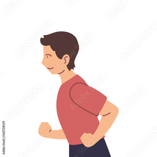 Isolated man running vector design