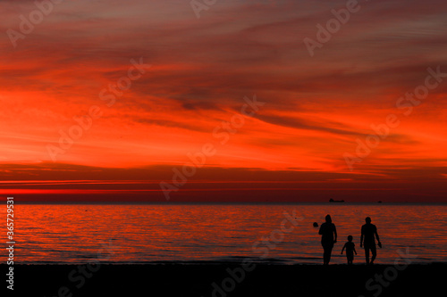 sunset on the beach