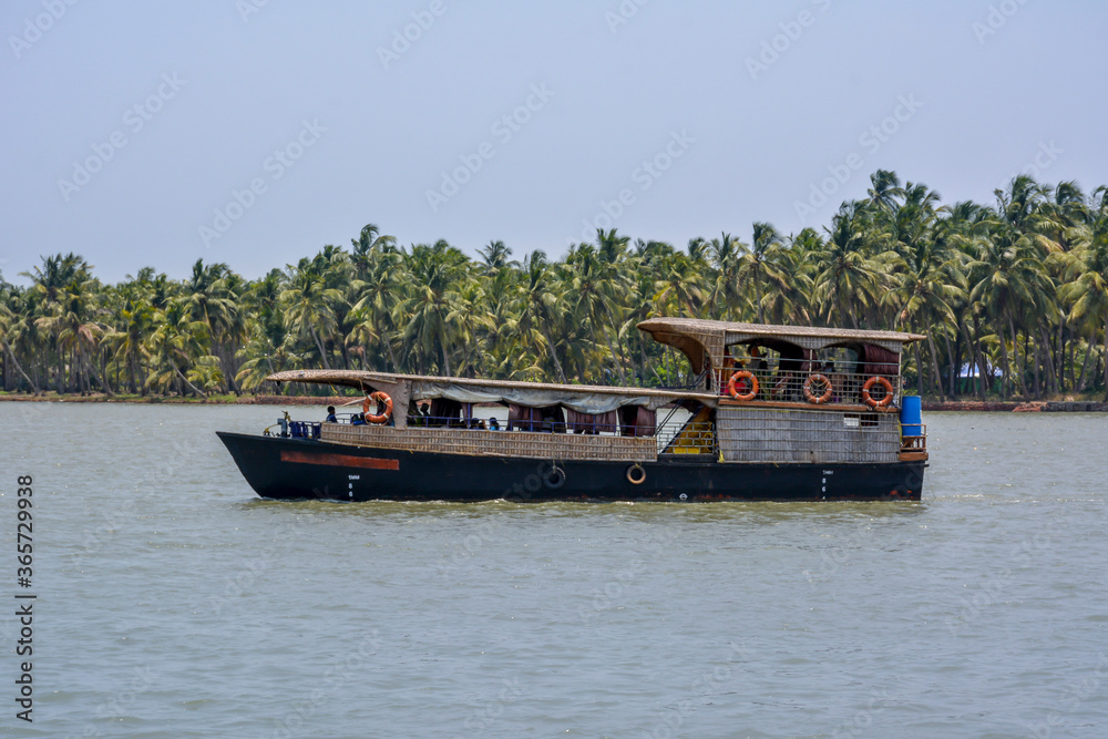 Houseboat in the backwater of Alleppey, Kerala