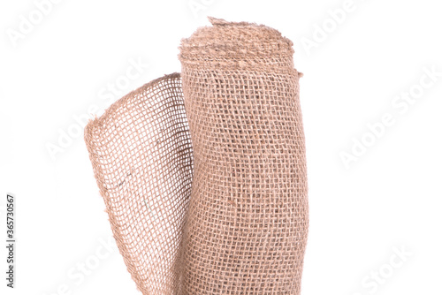 Flax packaging roll isolated